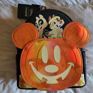 Loungefly Chip & Dale GITD Pumpkin Backpack Halloween - Exclusive NWT Presale